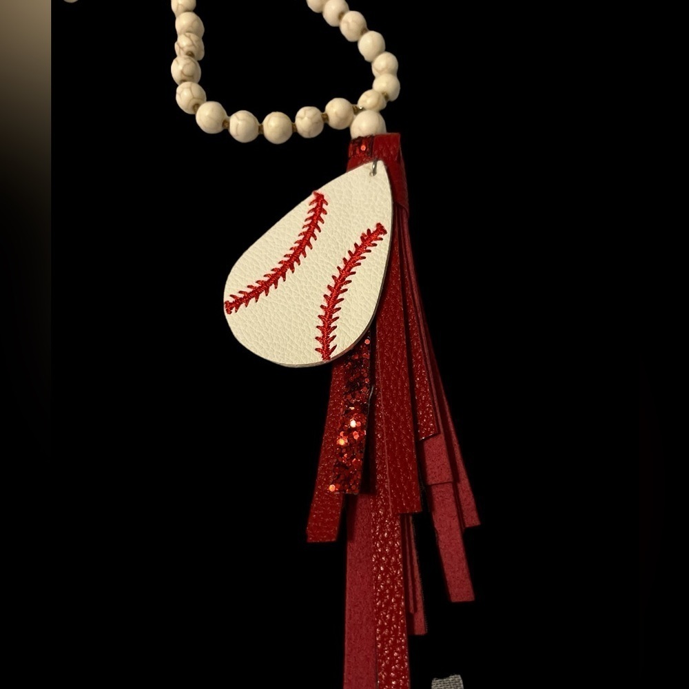 Adorable Baseball Necklace with Leather Straps New Condition